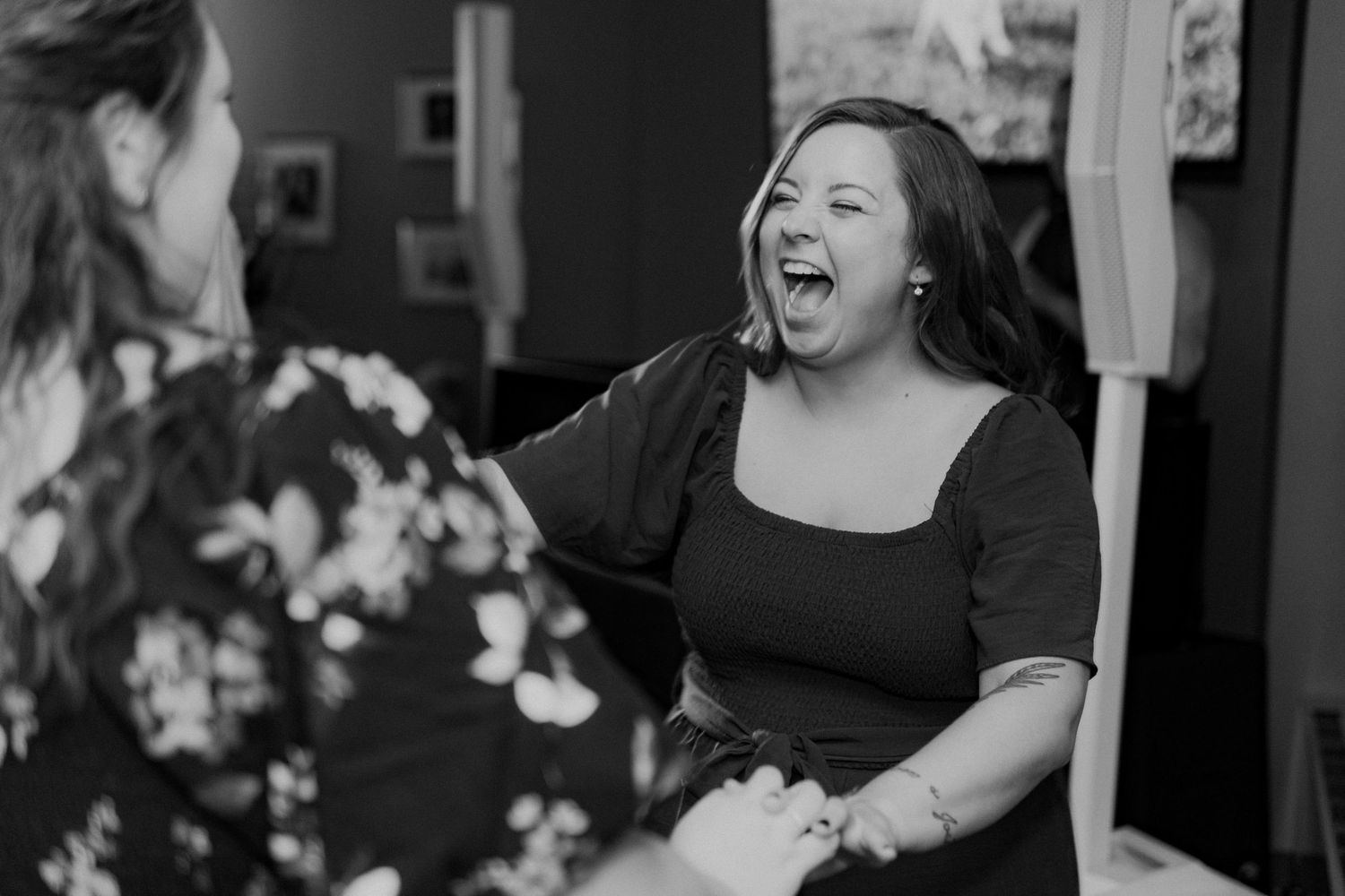 Wedding guest dancing.