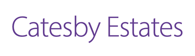 Catesby Estates logo featuring the company name in elegant purple sans-serif typography on a white background.