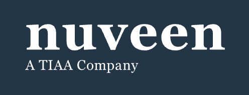 Nuveen, A TIAA Company logo displayed in white text on a dark navy blue background.