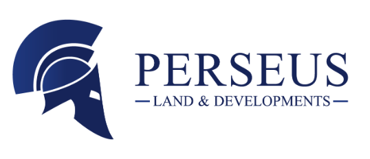 Three company logos for Perseus, Ergo & Co, and Perseus Land & Developments arranged horizontally in blue.