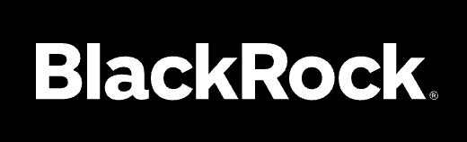 BlackRock logo in white bold text on a solid black background.