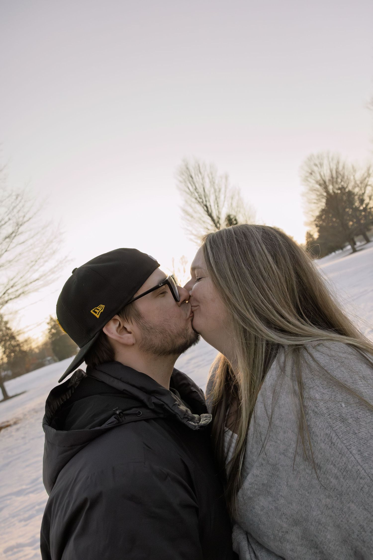 couple during golden hour in Michigan