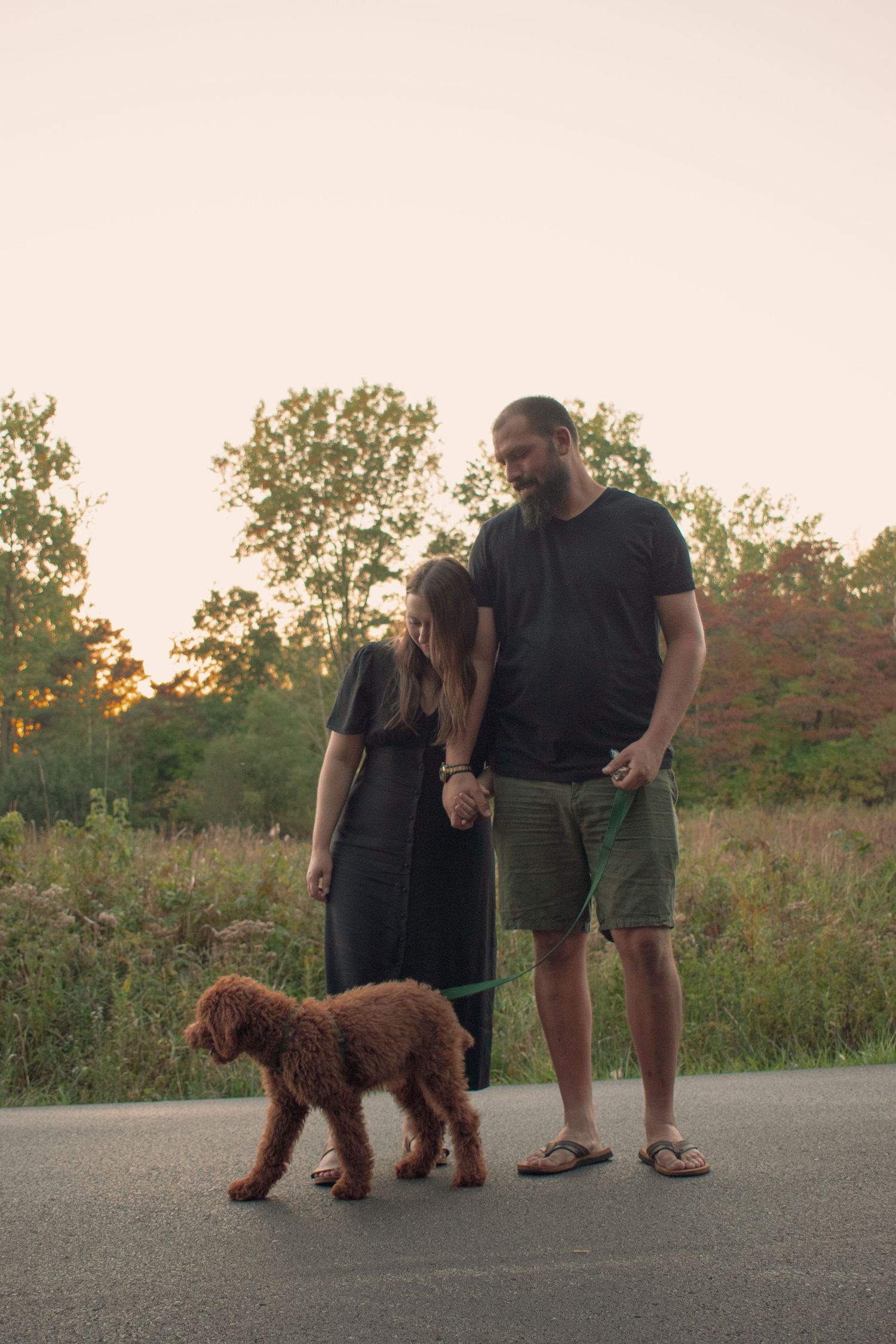 outdoor family session during golden hour in Michigan