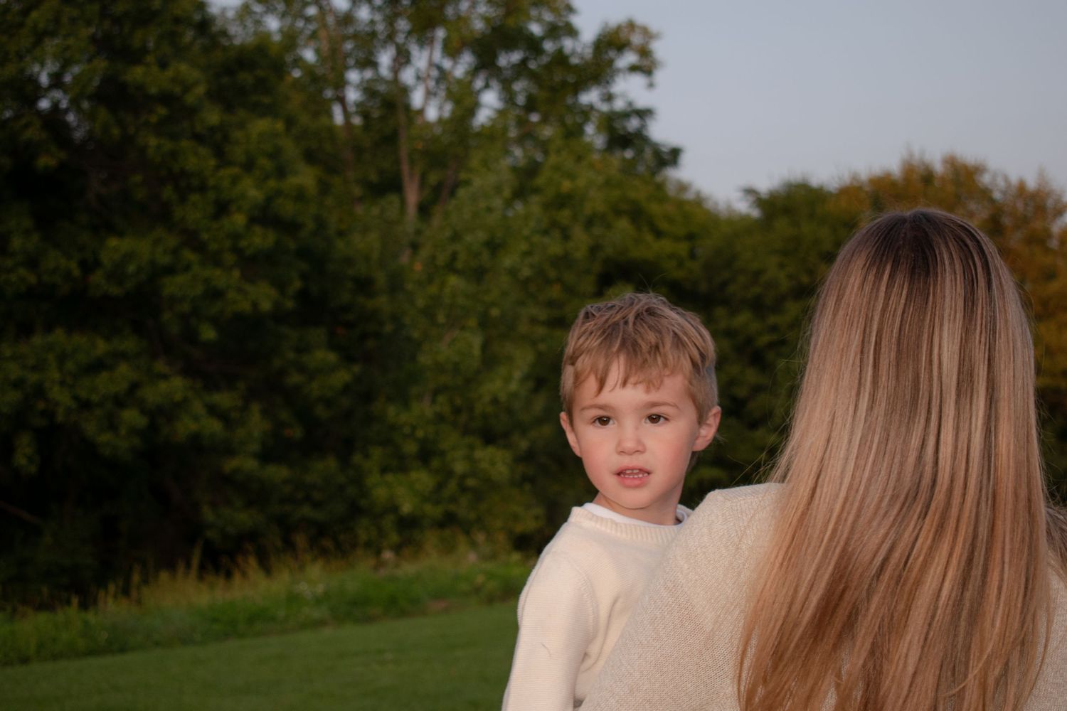 outdoor sunset family session in Michigan