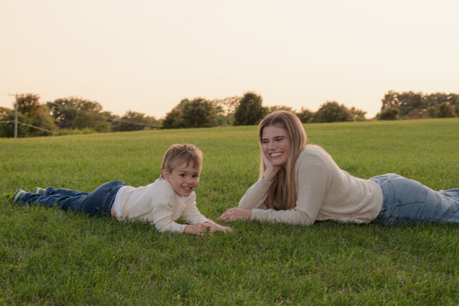 outdoor sunset family session in Michigan