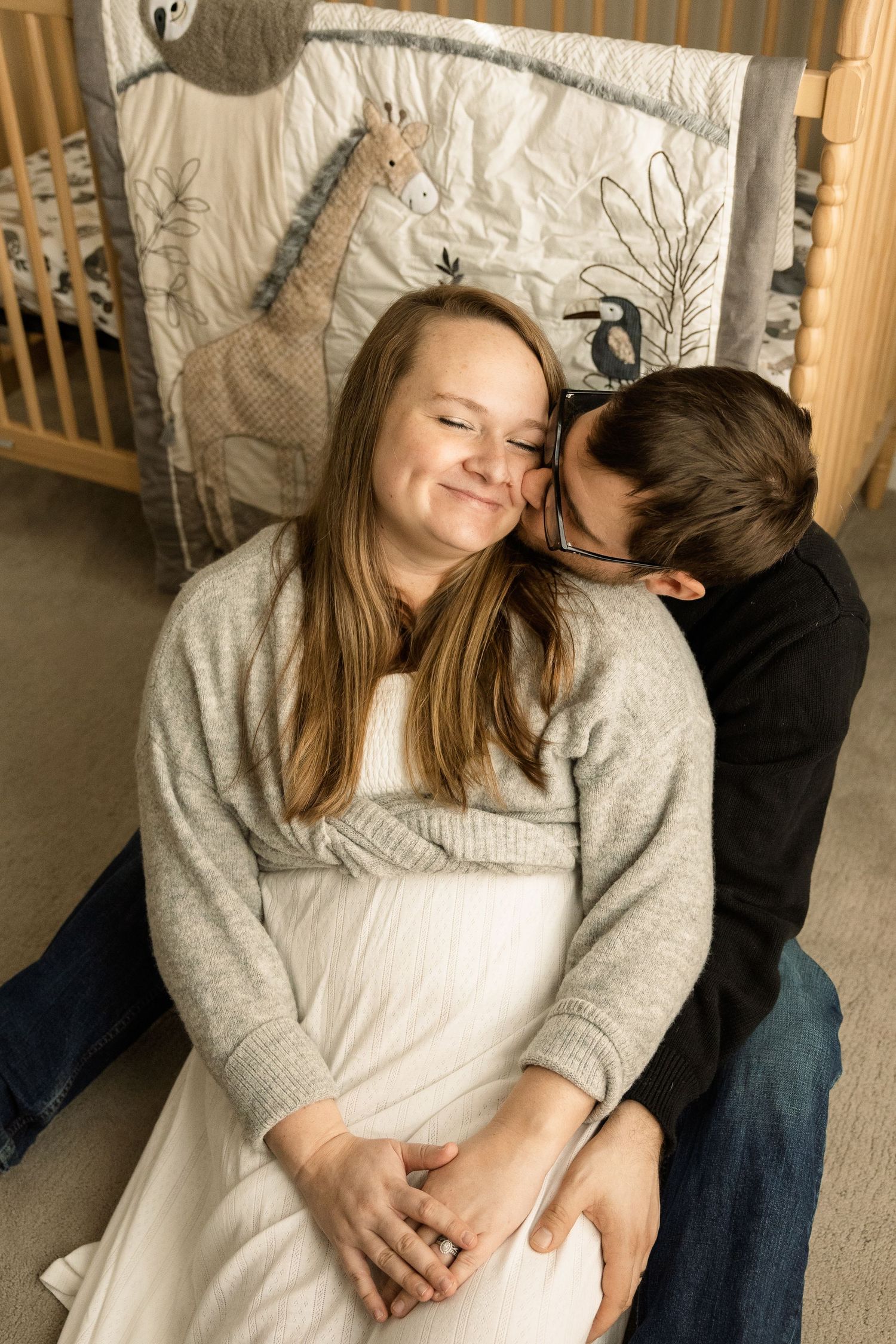 indoor maternity session in Michigan