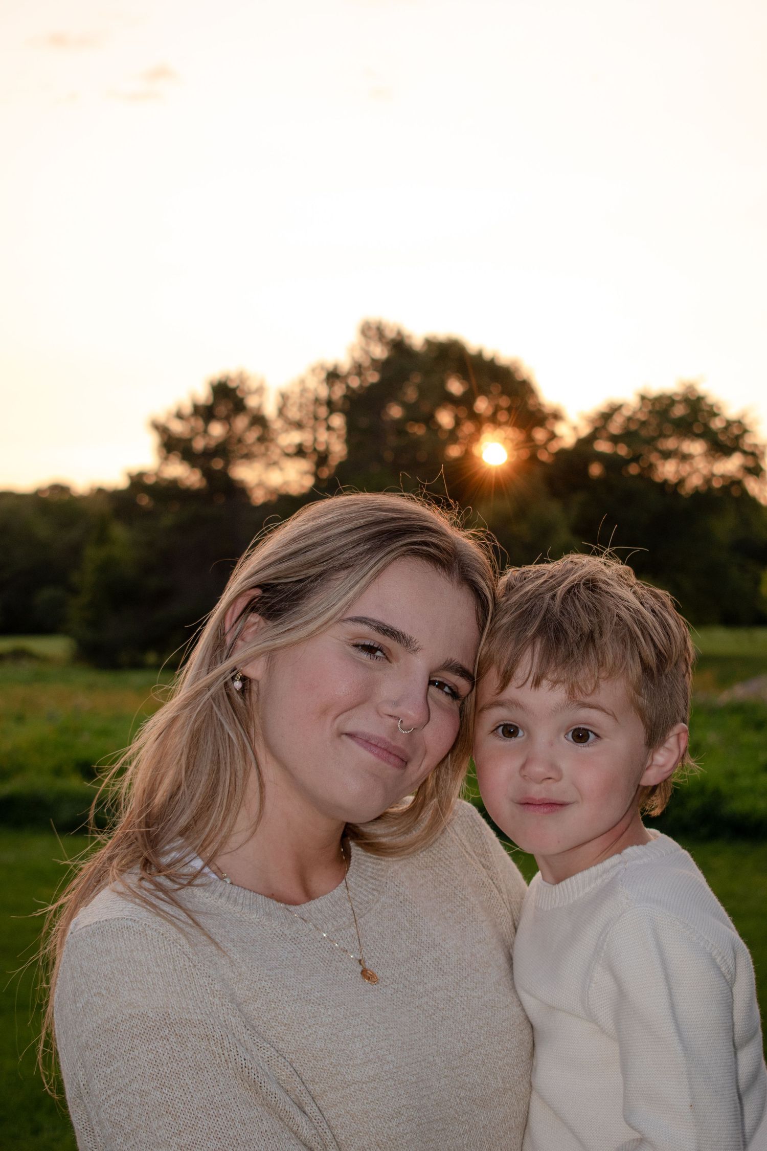outdoor sunset family session in Michigan