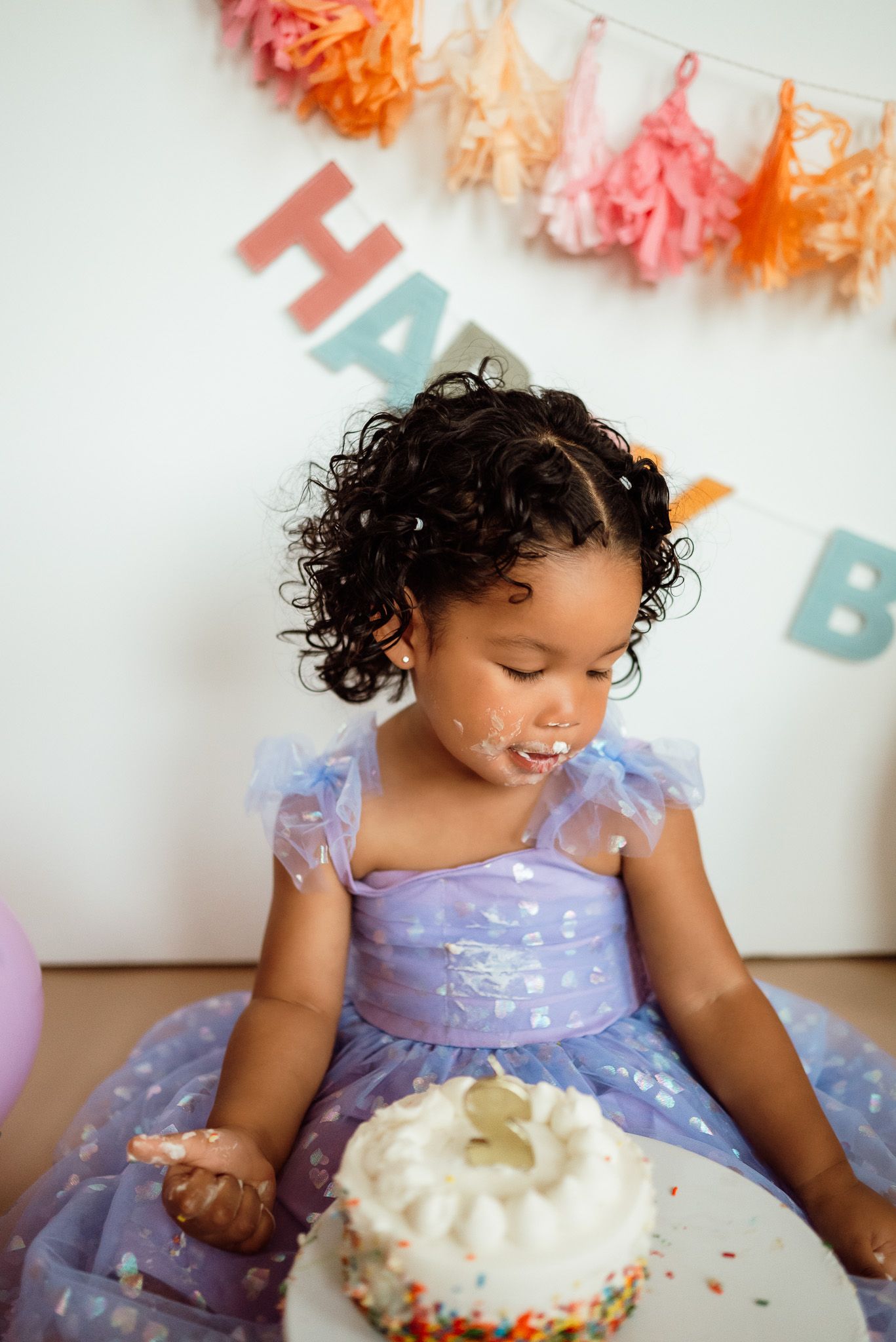 Toddler standing and laughing, milestone portrait session near Philadelphia
