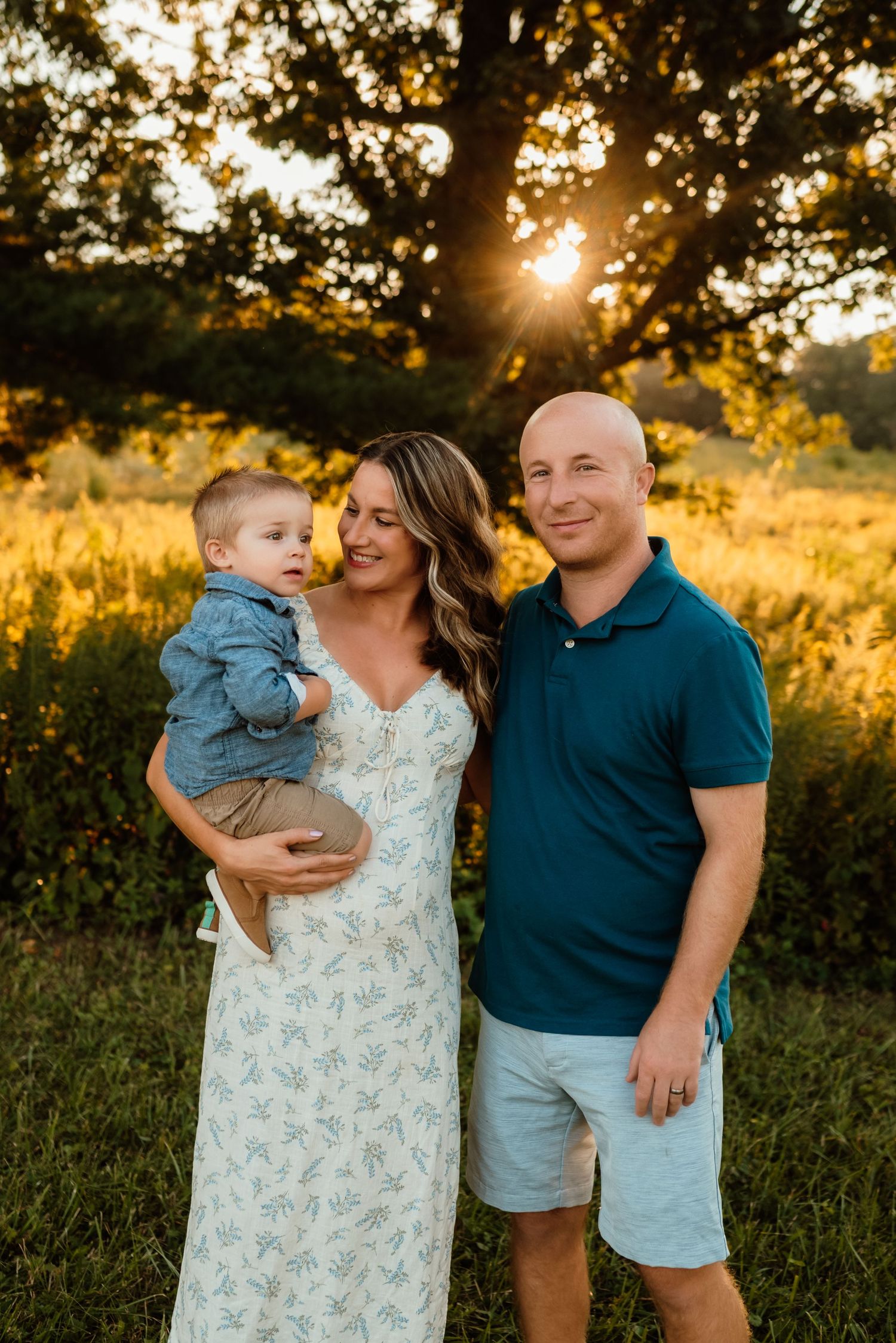 Family embracing at sunset, lifestyle family photography, Collegeville PA