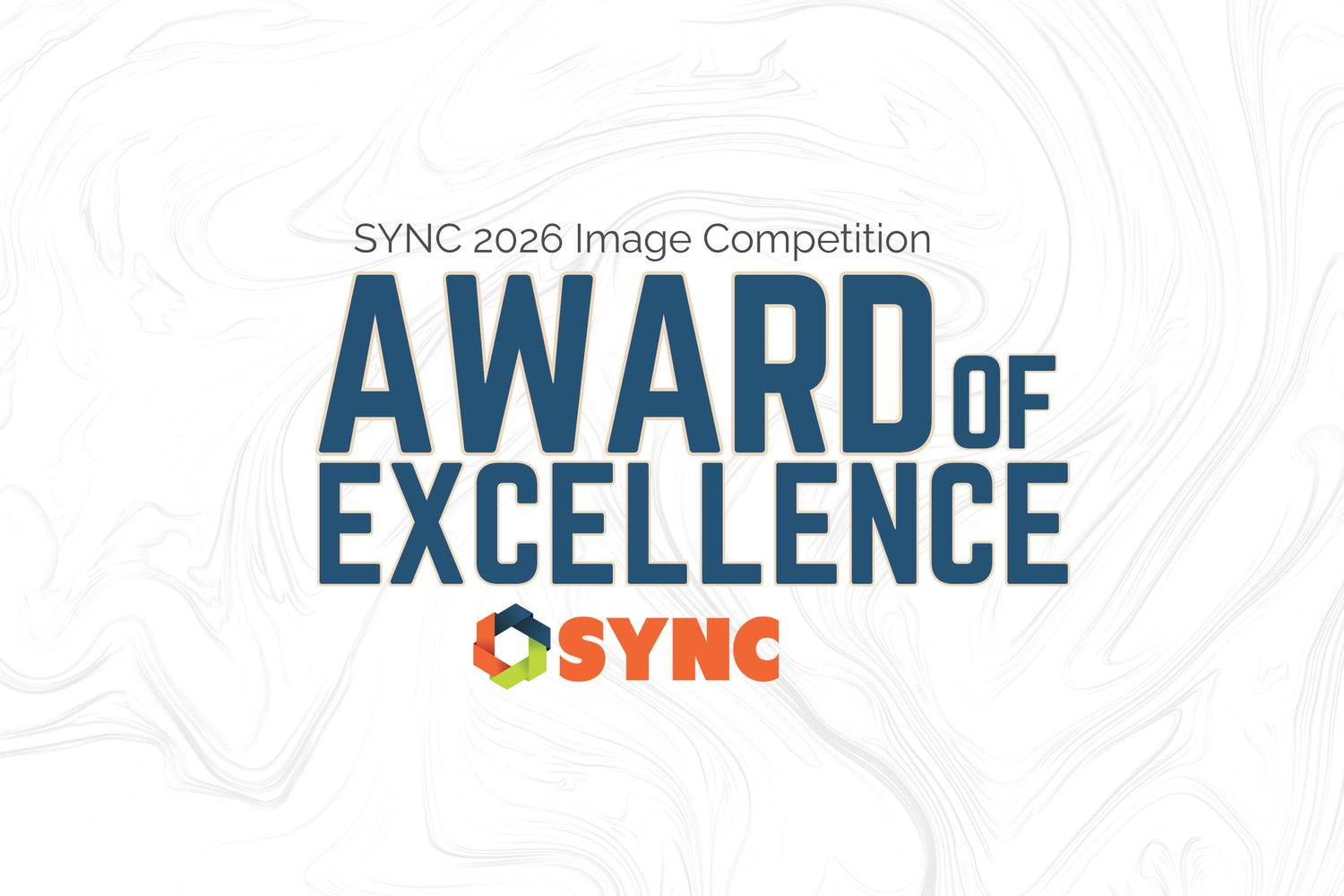Three award ribbons for SYNC 2023 Image Competition showing Excellence, Award of Merit, and Award of Excellence.