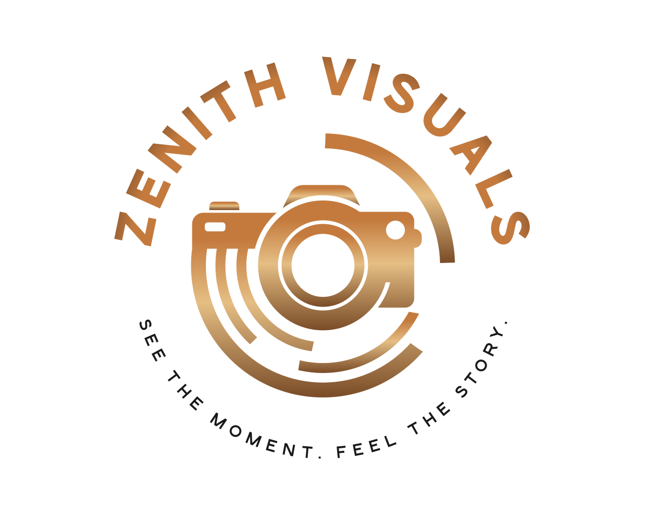 Series of circular brown eye logo designs arranged in a row.