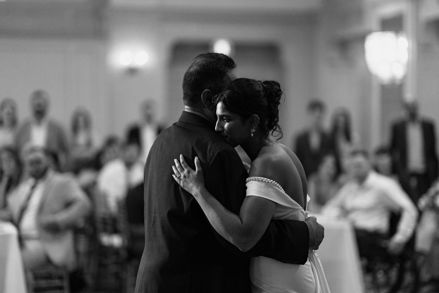 A series of black and white photos showing couples dancing together at what appears to be a wedding reception in Halifax, Nova Scotia.