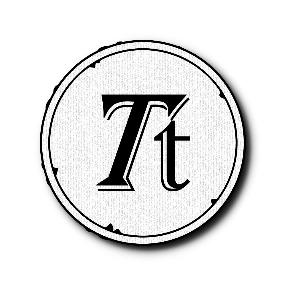 Series of minimalist oval logo designs with decorative borders in black and white.