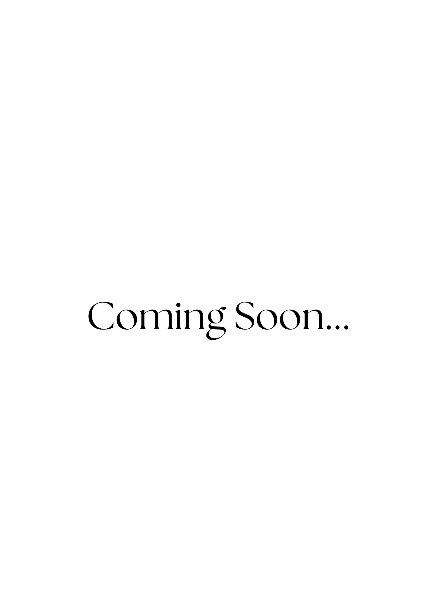 Coming Soon placeholder image with elegant serif typography on a clean white background.
