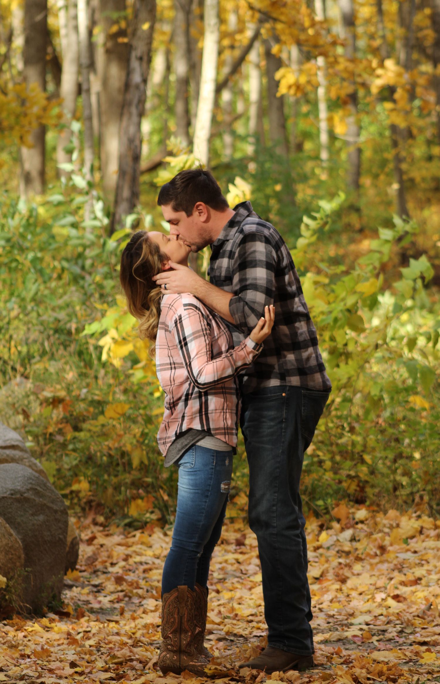 True to life image of a couple kissing