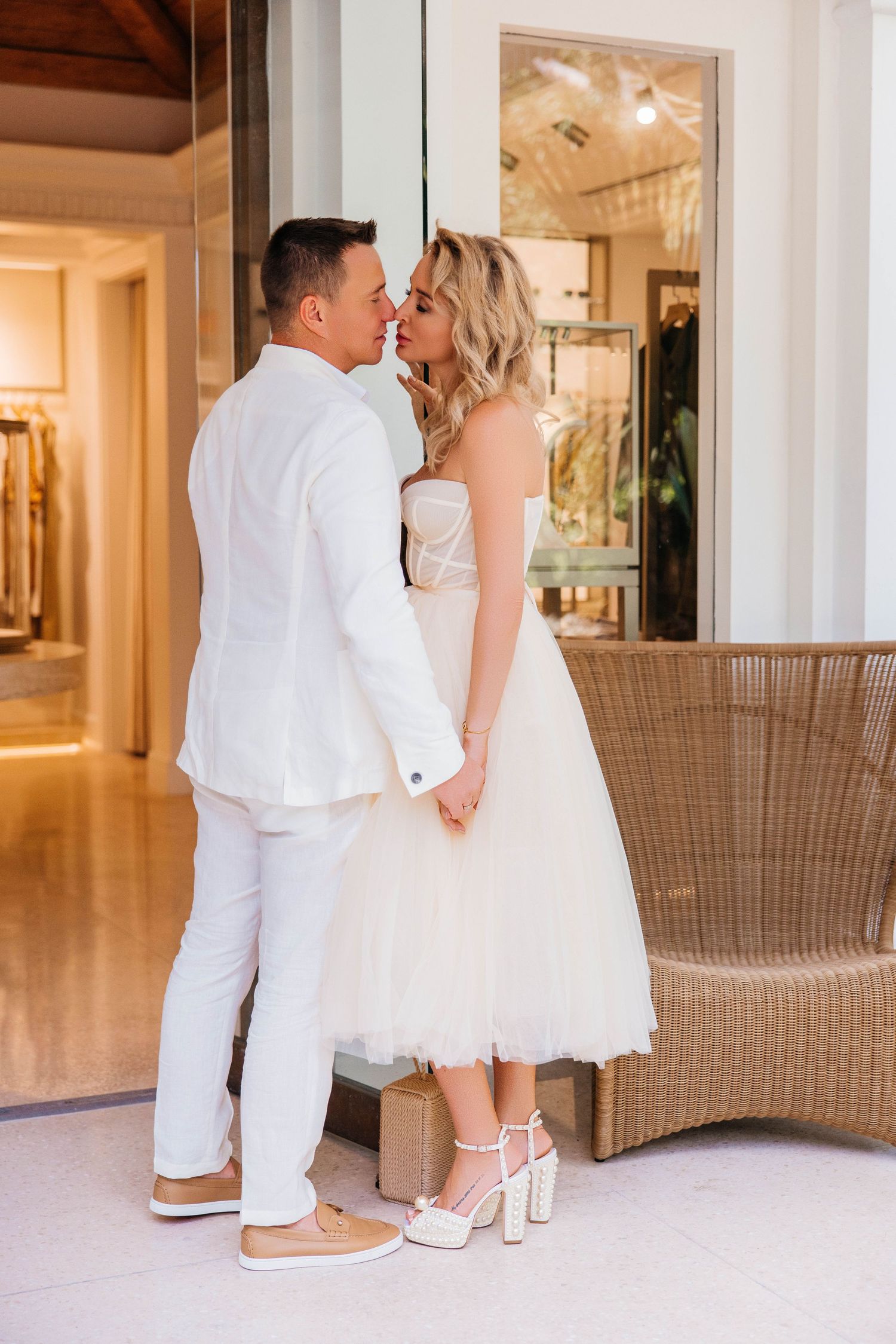 Elegant wedding portraits by the iconic Four Seasons Ocean Club in Nassau, Bahamas