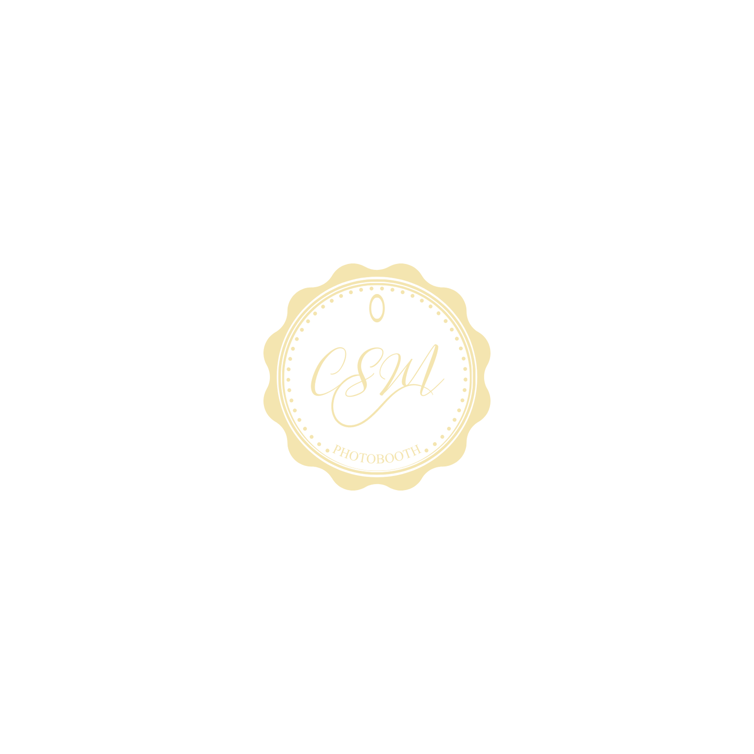 Elegant gold and white decorative monogram design with ornate flourishes and borders.