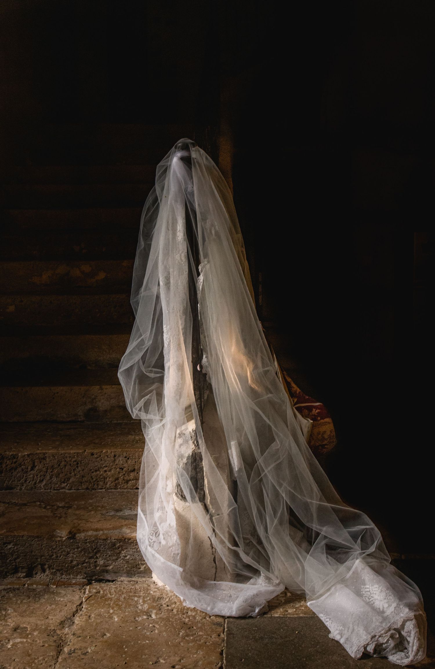 détail voile de mariée