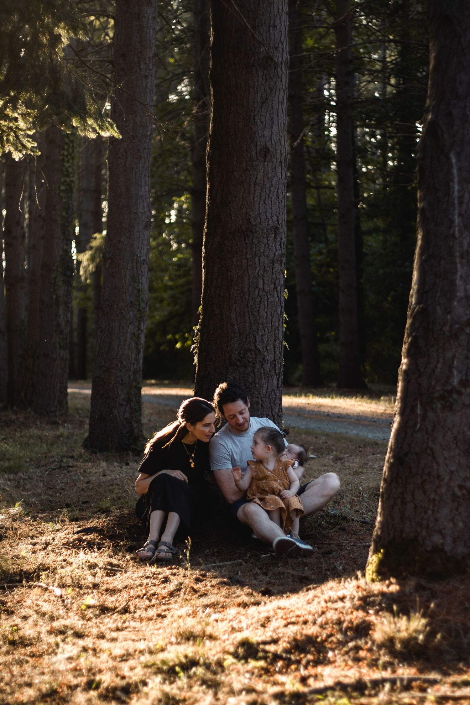 photo de famille nature golden hour