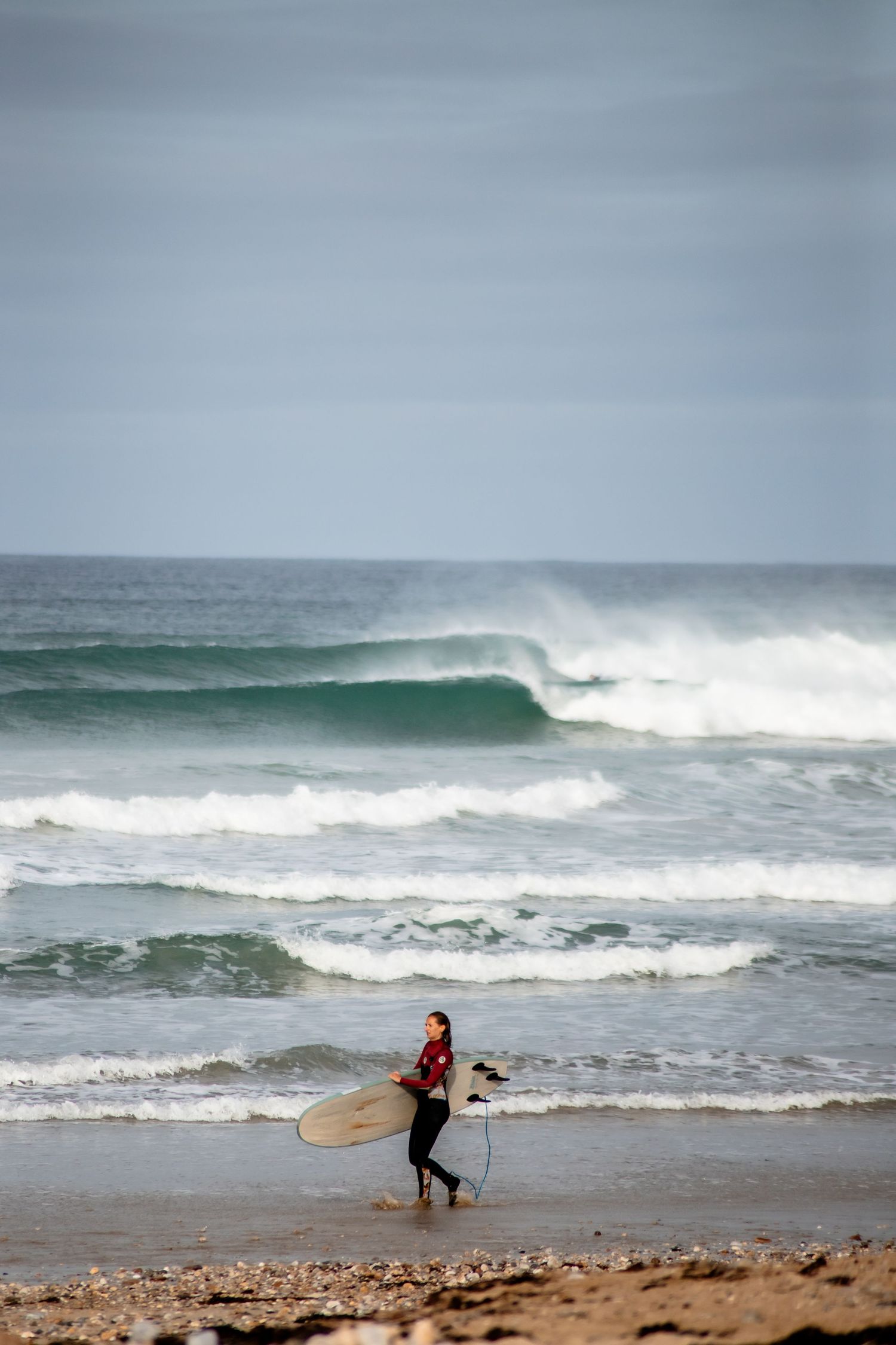 Sortie de session de surf féminin