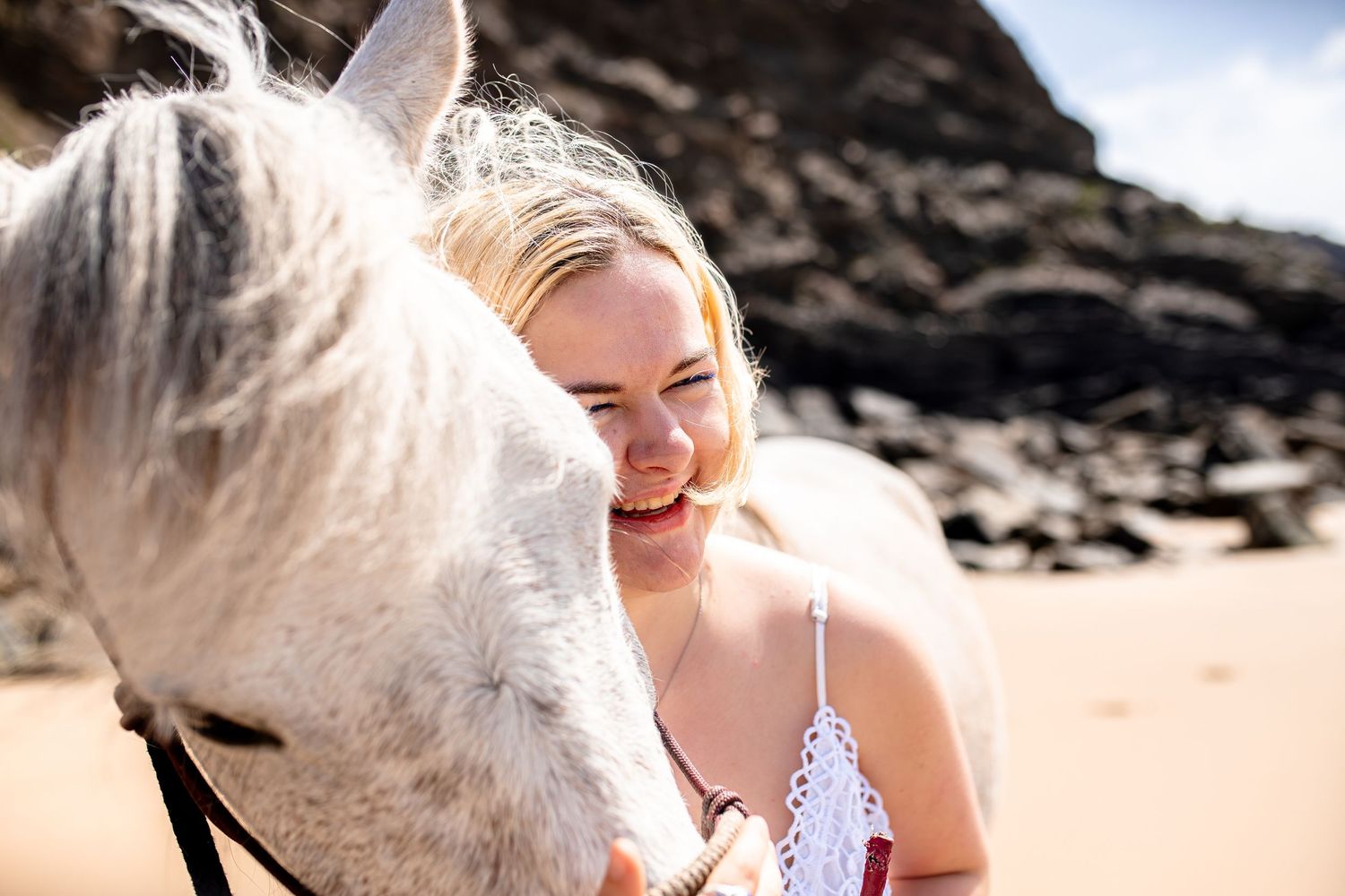 Photo avec son cheval plage