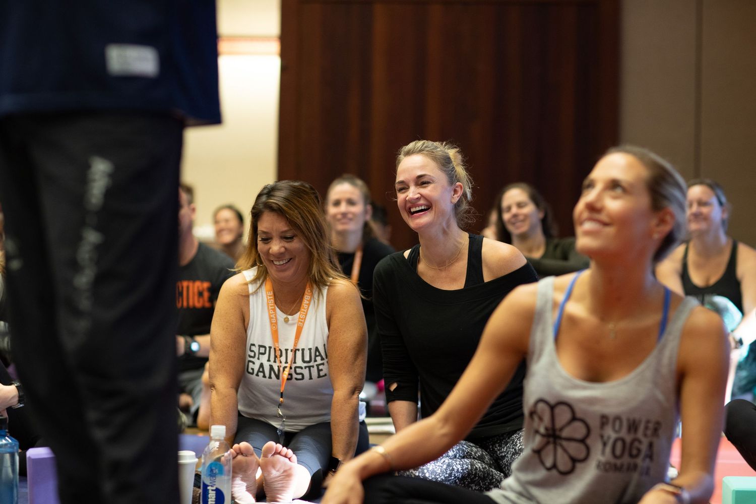 Students participate enthusiastically in a wellness workshop session.