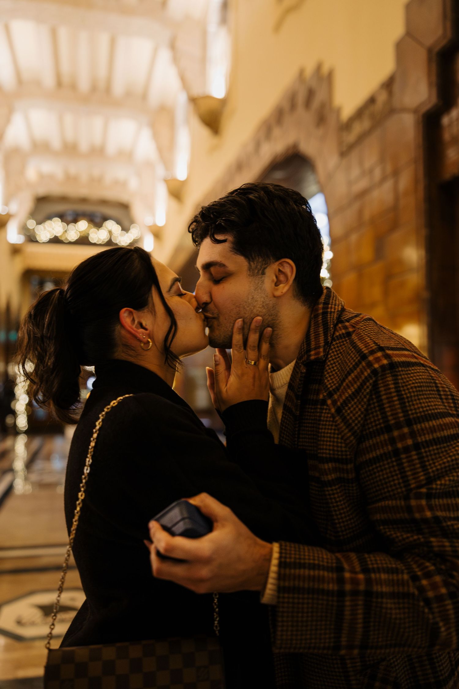 downtown Vancouver, couples session, luxury proposal photography, engagement session, she said yes, Vancouver engagement photo