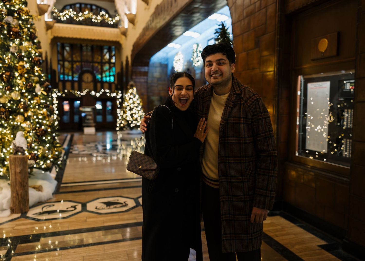 downtown Vancouver, couples session, luxury proposal photography, engagement session, she said yes, Vancouver engagement photo