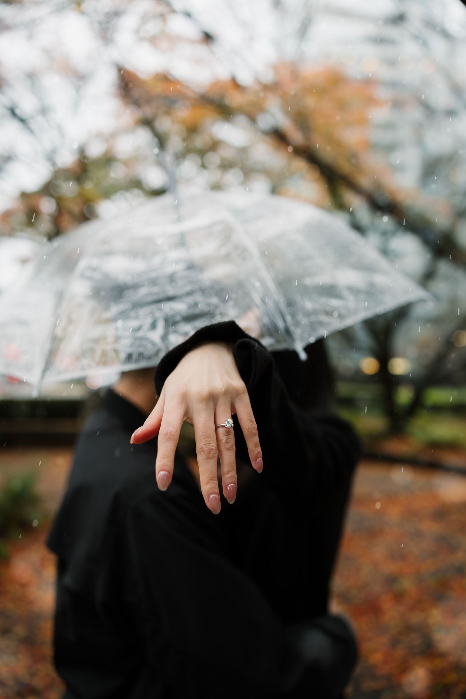 downtown Vancouver rainy couples session, umbrella photography, proposal photography, engagement session