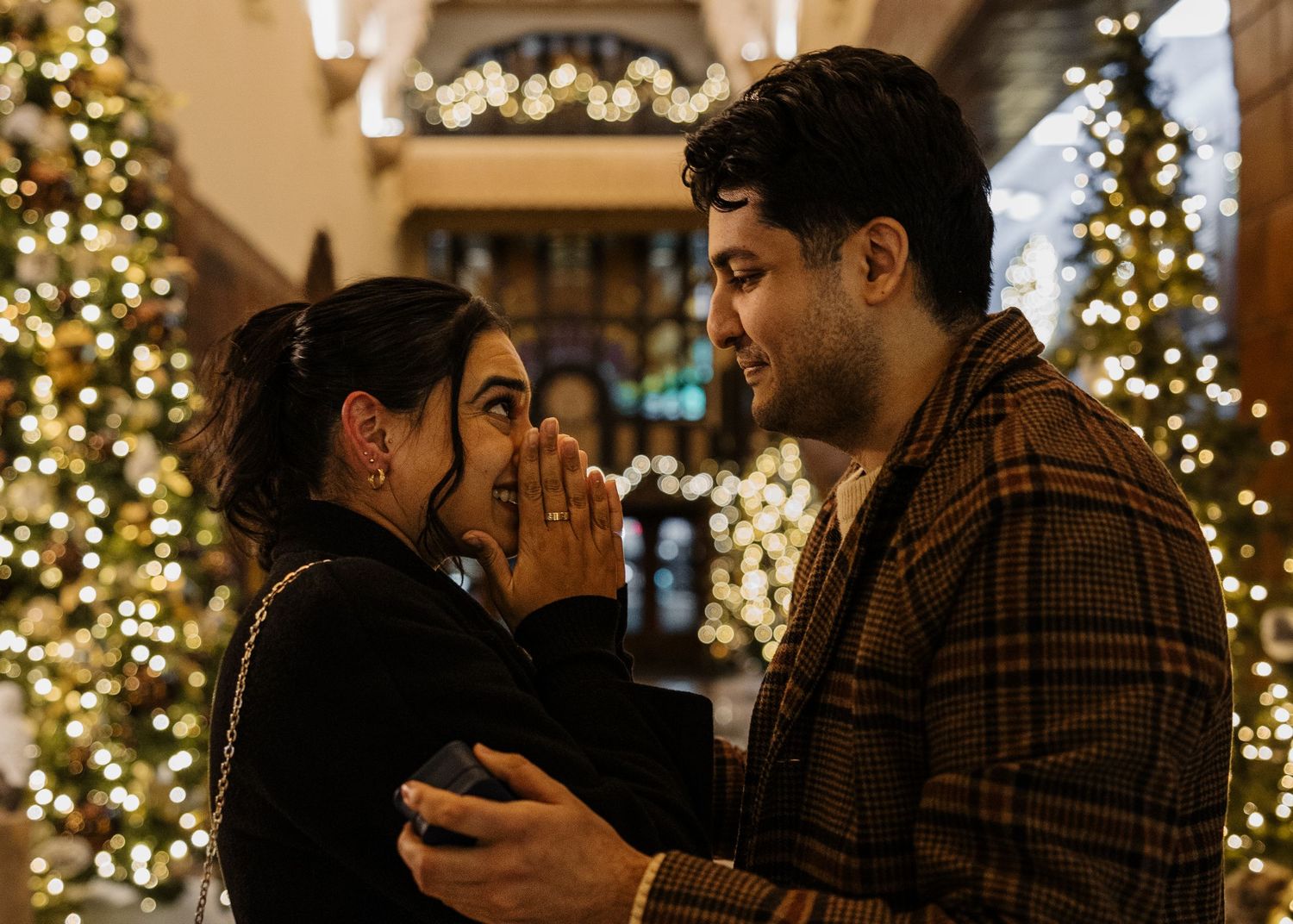 downtown Vancouver, couples session, luxury proposal photography, engagement session, she said yes, Vancouver engagement photo