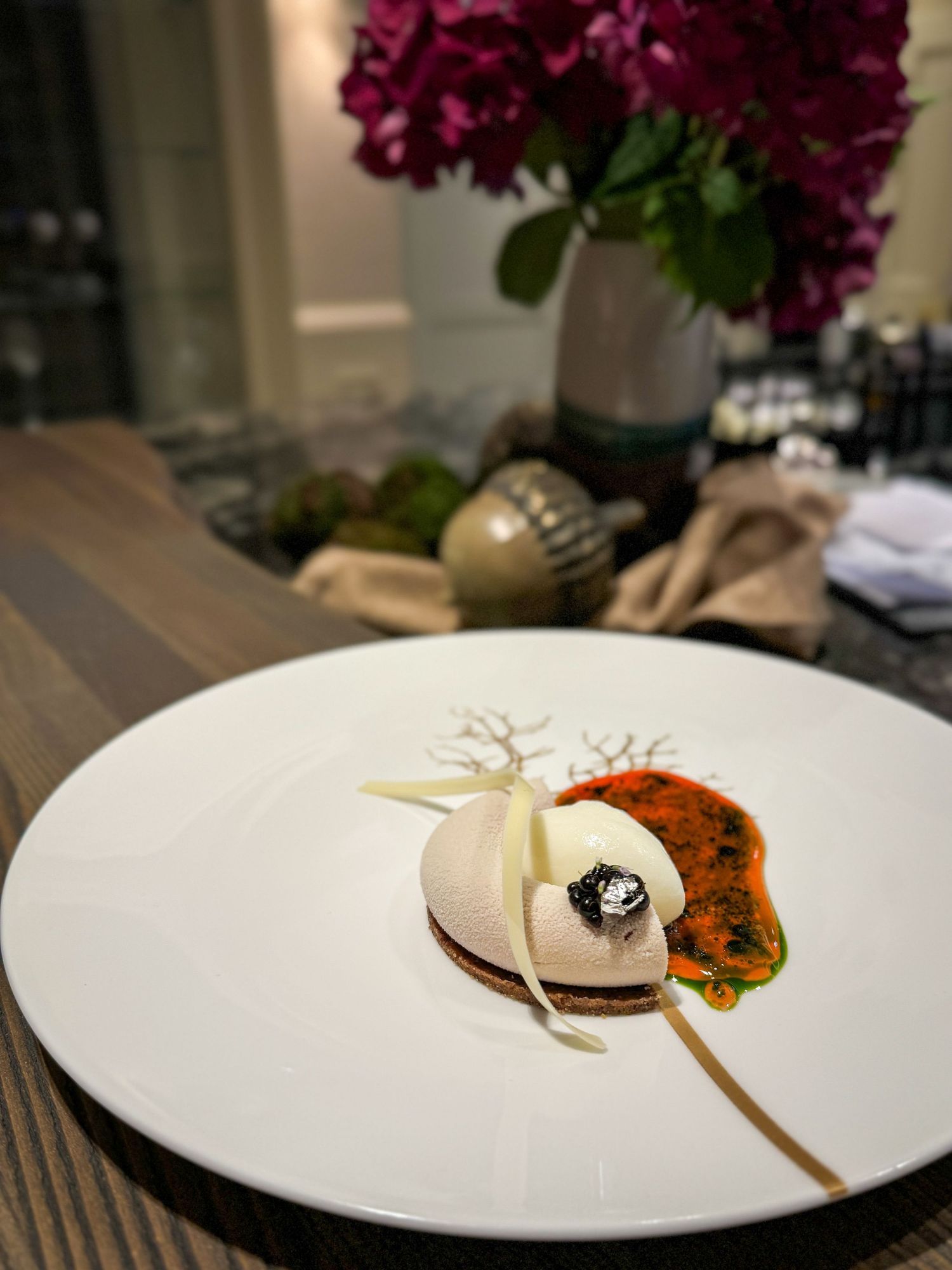 Berry and White Chocolate Mousse with Kaffir Lime