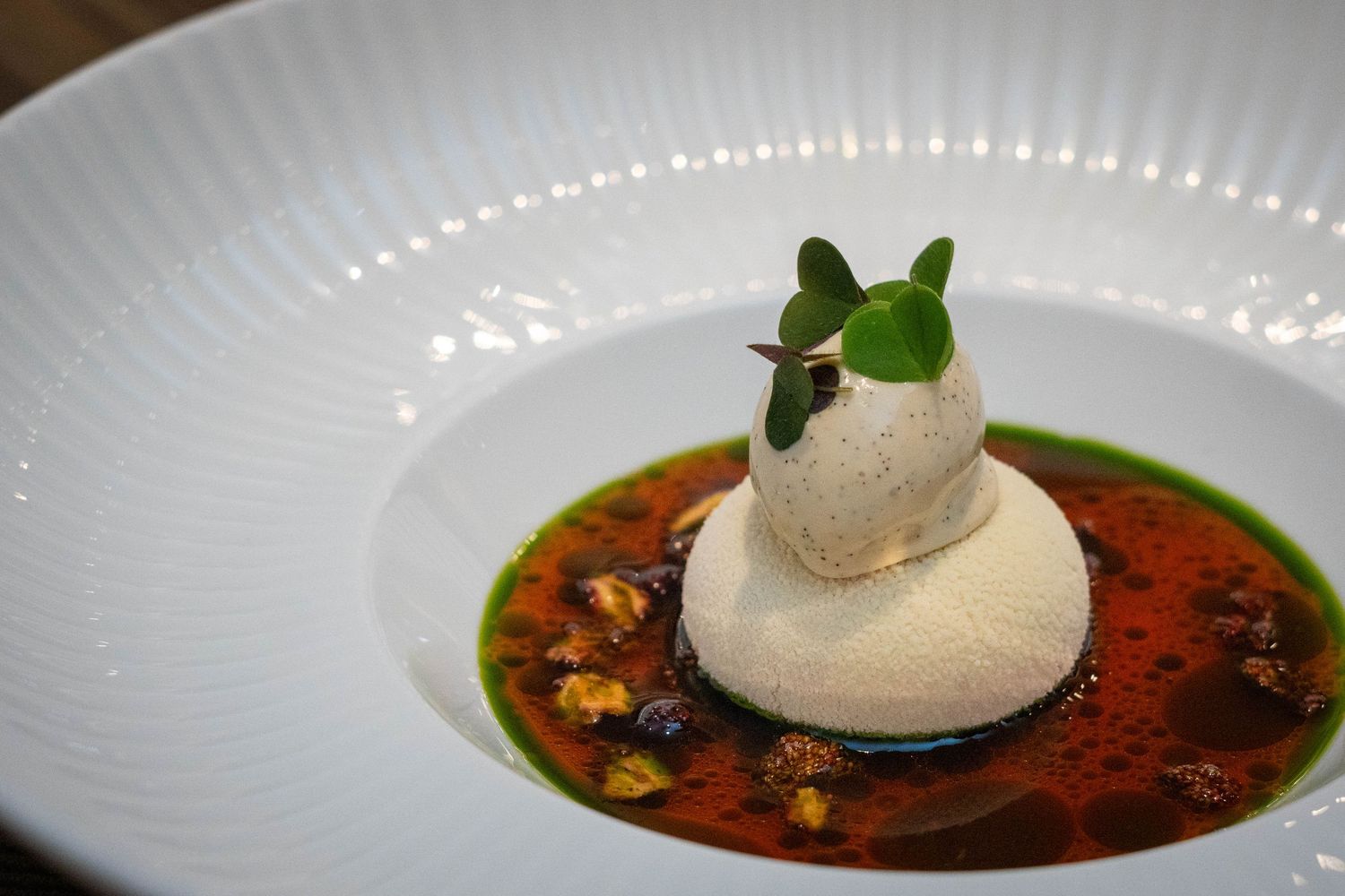 Strawberry & White Chocolate, Roasted Vanilla dessert