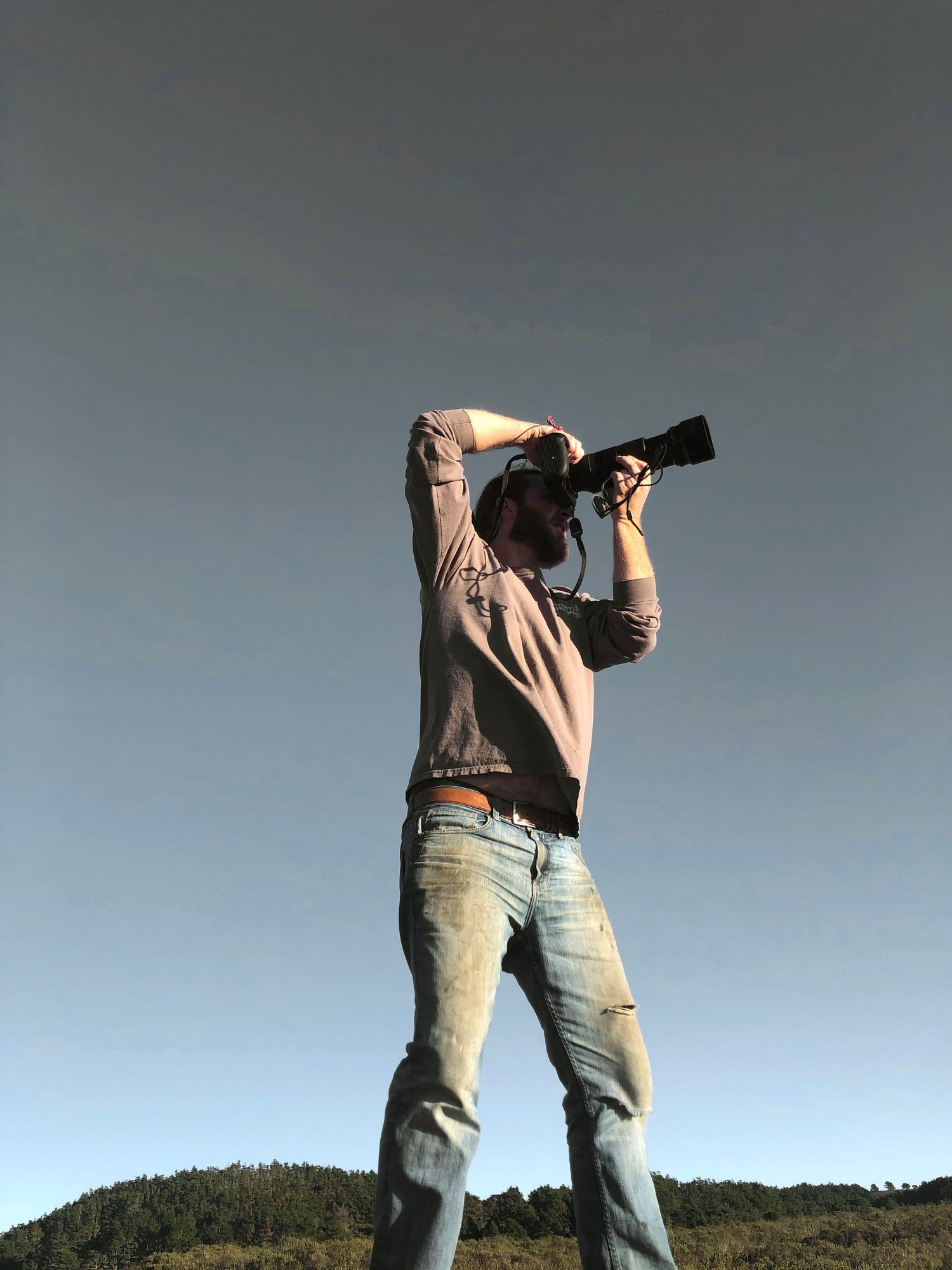Wedding photographer, Samuel Henderson photographing wildlife in Marin County