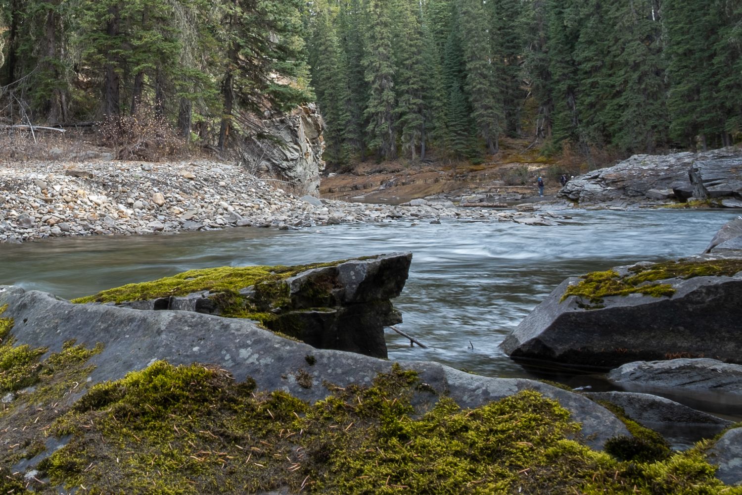 Flowing water