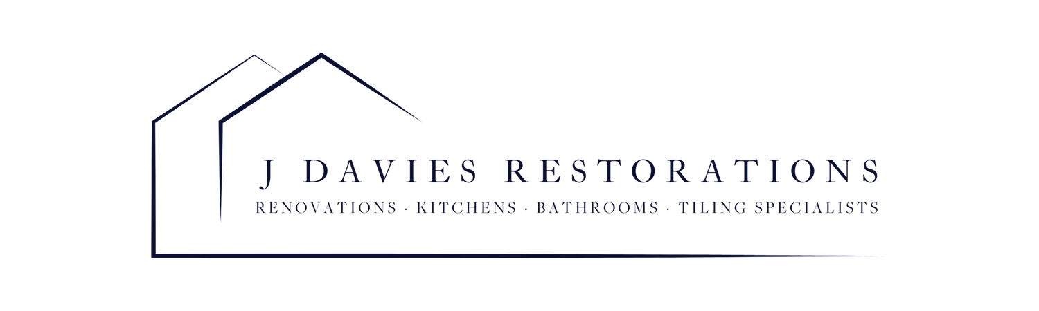 Elegant logo design for J Davies Restorations with minimalist geometric elements.