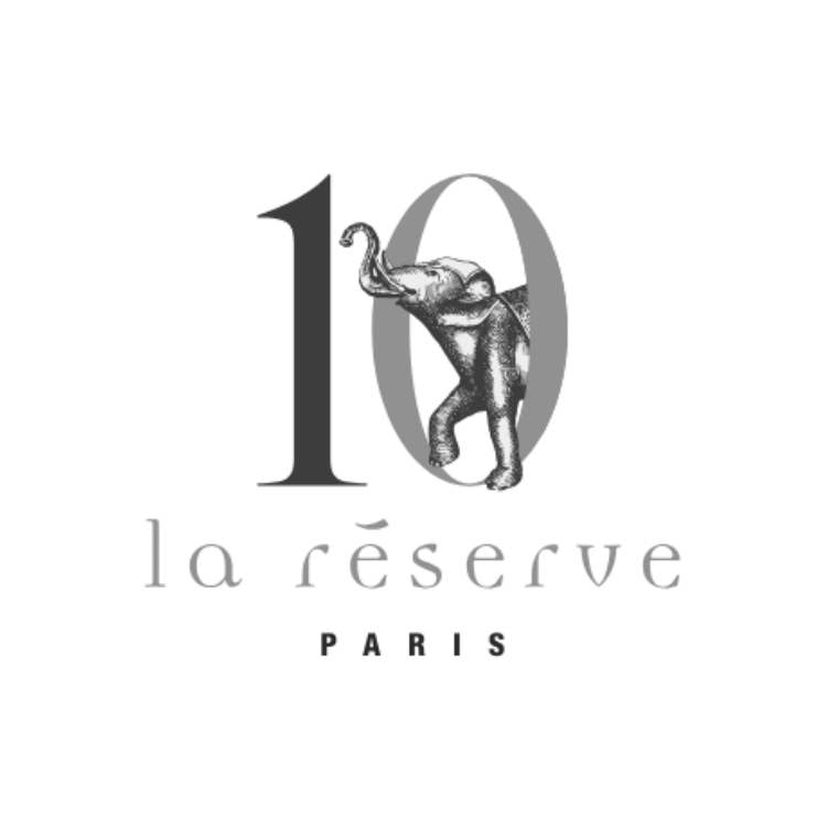 La Reserve Paris logo featuring a stylized elephant illustration with the number 10.