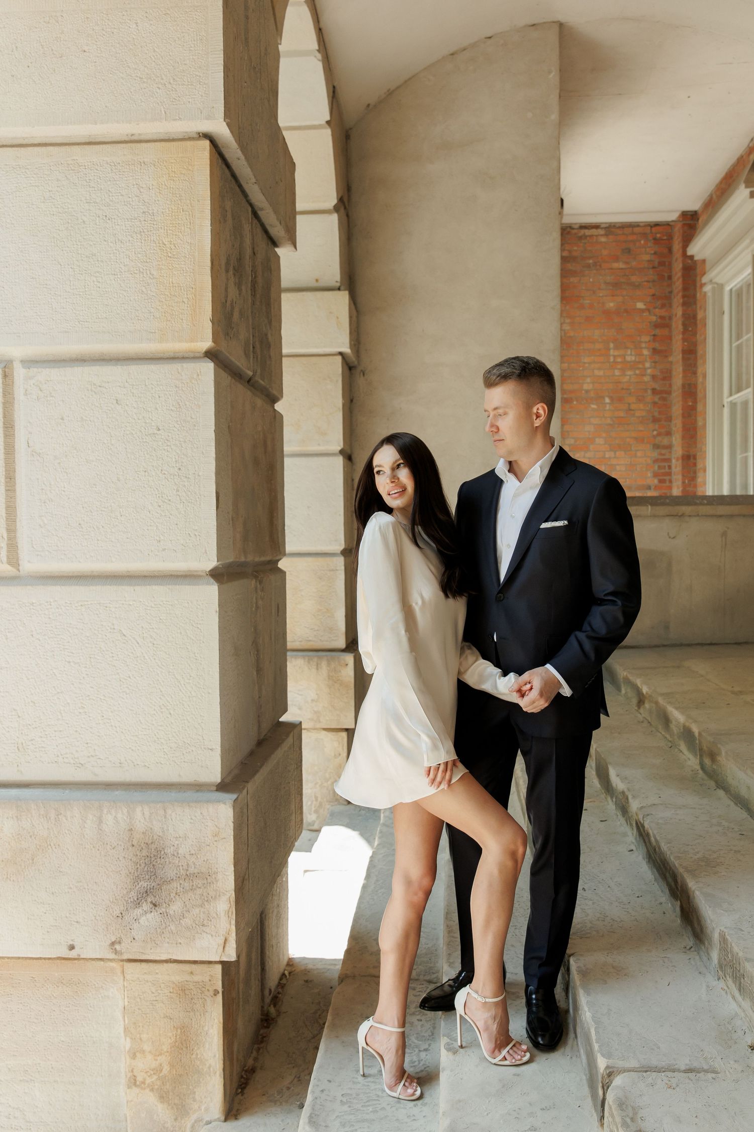 Vintage and editorial style wedding and engagement photos at Osgoode Hall Toronto, Ontario. Elegant bridal look.