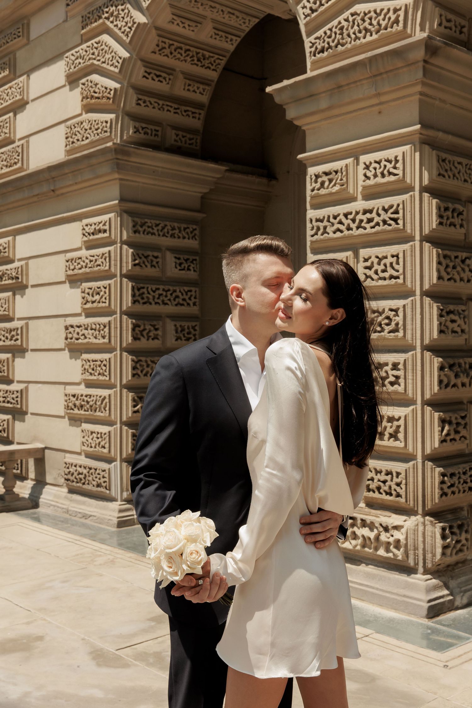 Vintage and editorial style wedding and engagement photos at Osgoode Hall Toronto, Ontario. Elegant bridal look.
