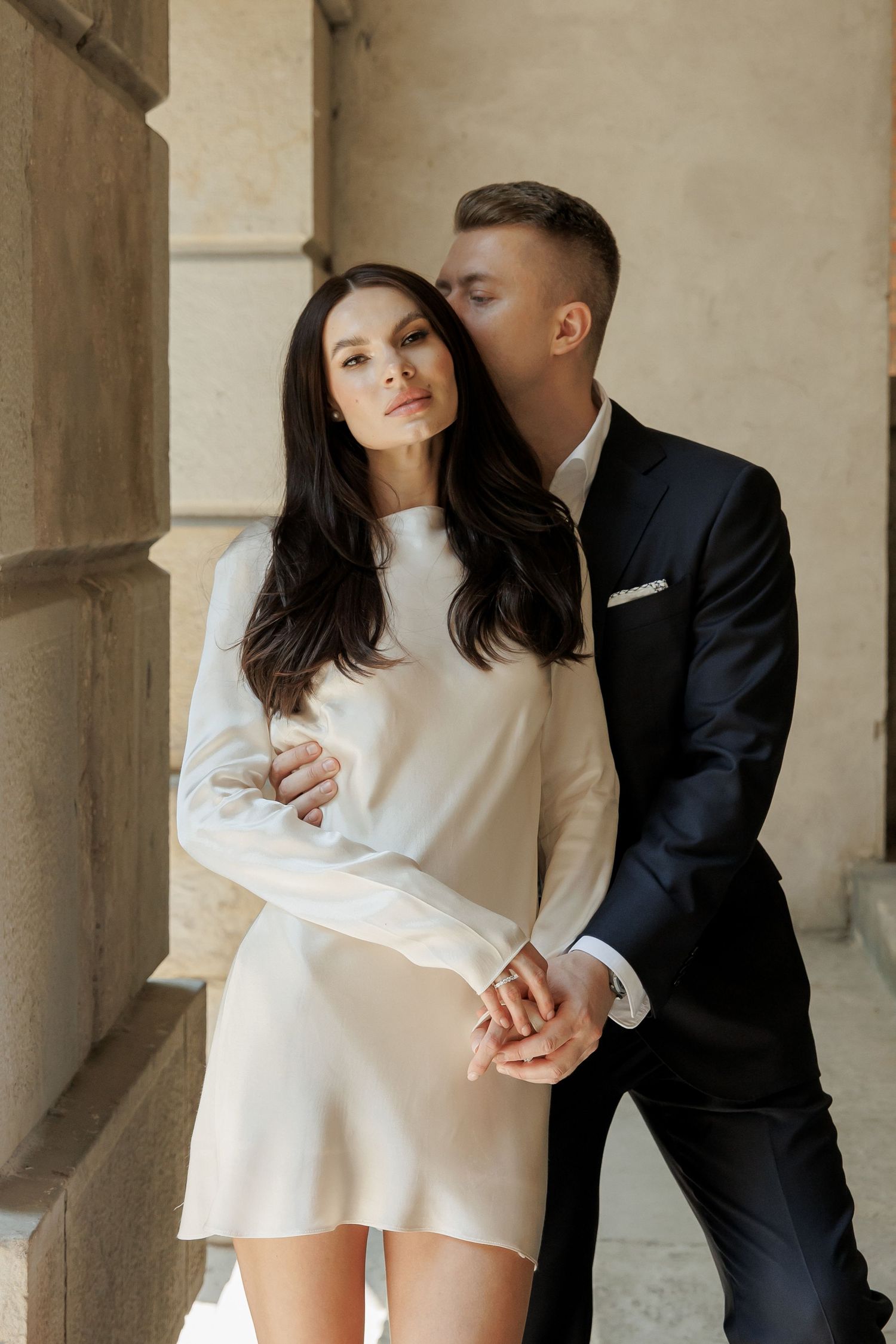 Vintage and editorial style wedding and engagement photos at Osgoode Hall Toronto, Ontario. Elegant bridal look.