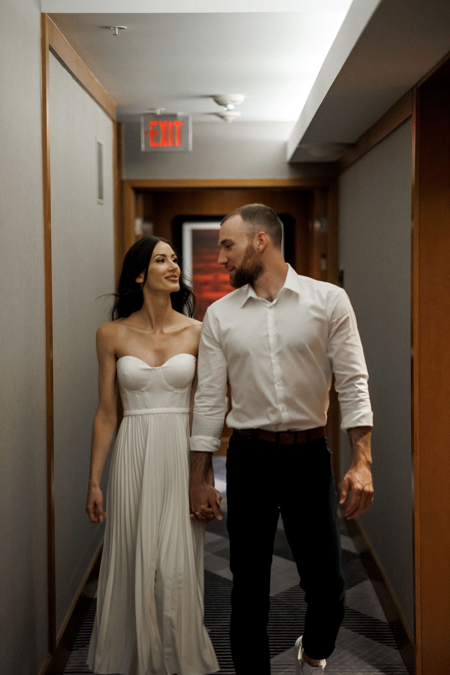 Editorial style downtown Toronto engagement session at Ritz Carlton.