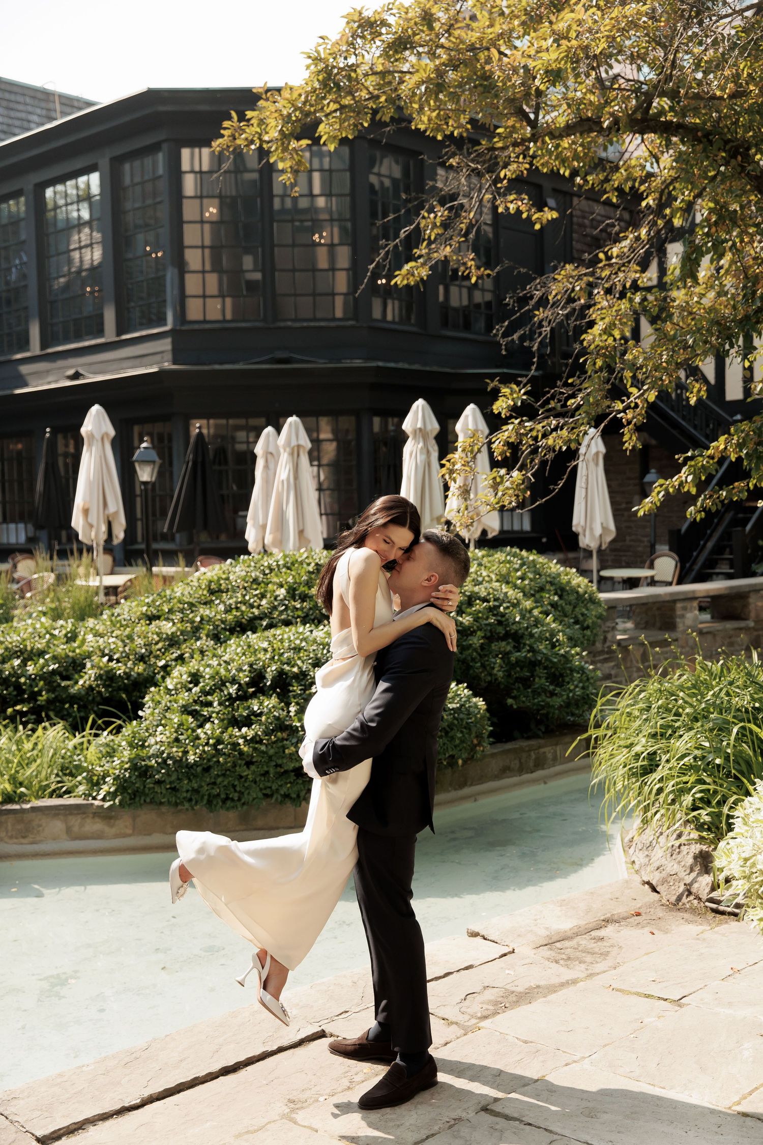 Editorial style wedding and engagement photos at Old Mill Restaurant in Toronto. Canadian photographer available for destination weddings.