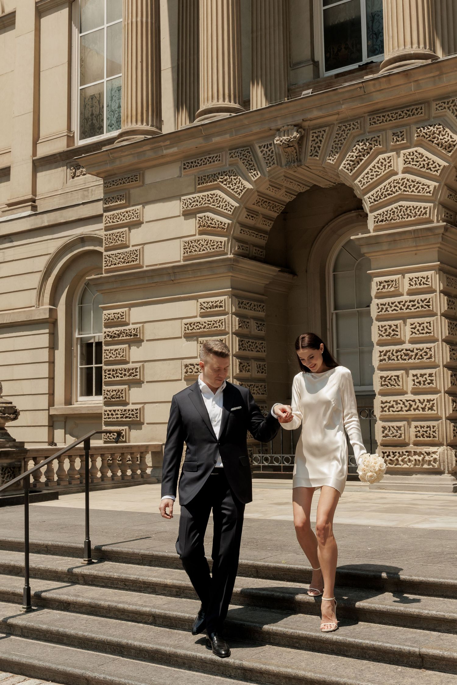 Vintage and editorial style wedding and engagement photos at Osgoode Hall Toronto, Ontario. Elegant bridal look.