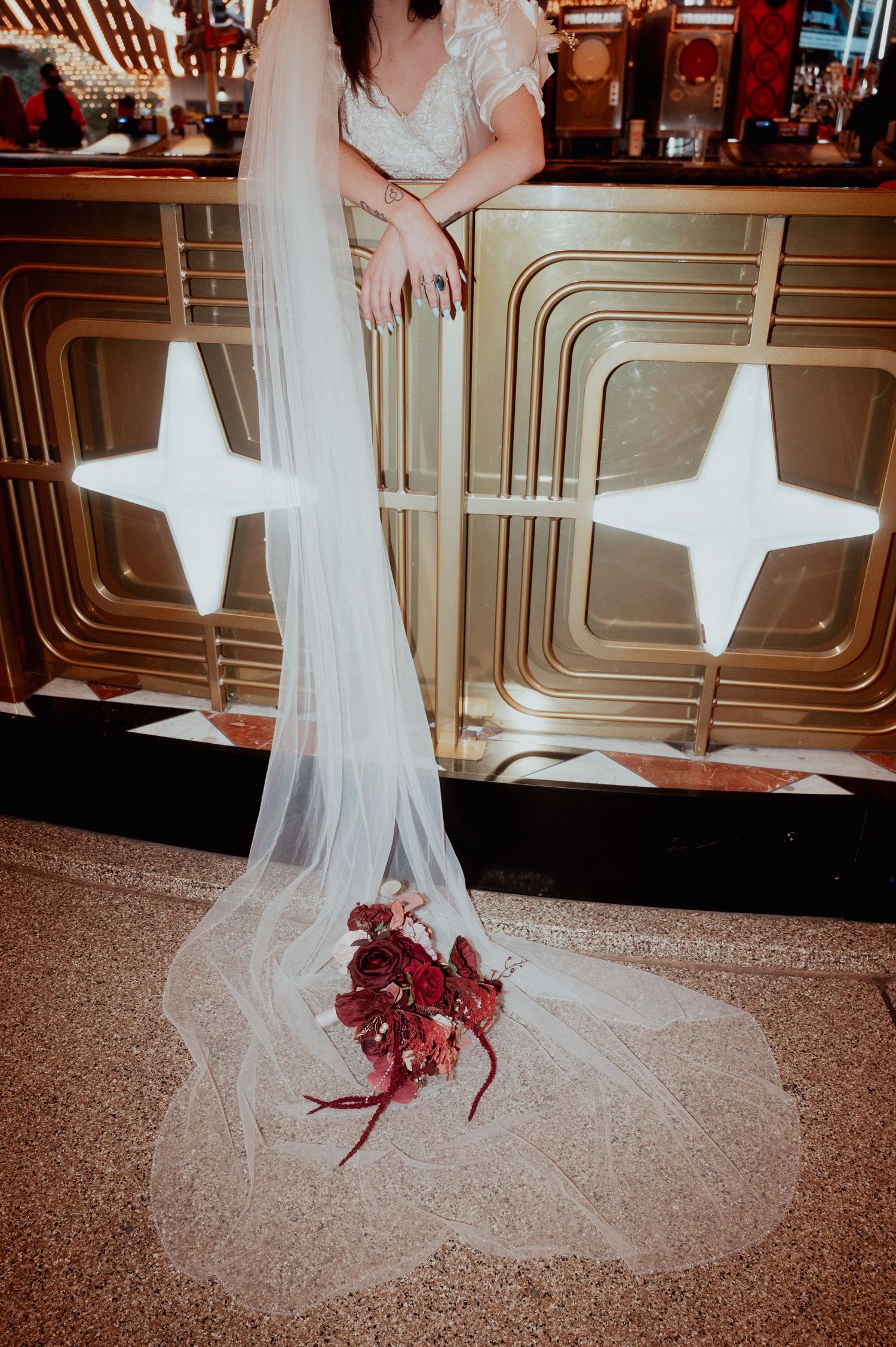 Editorial bridal portrait on fremont street