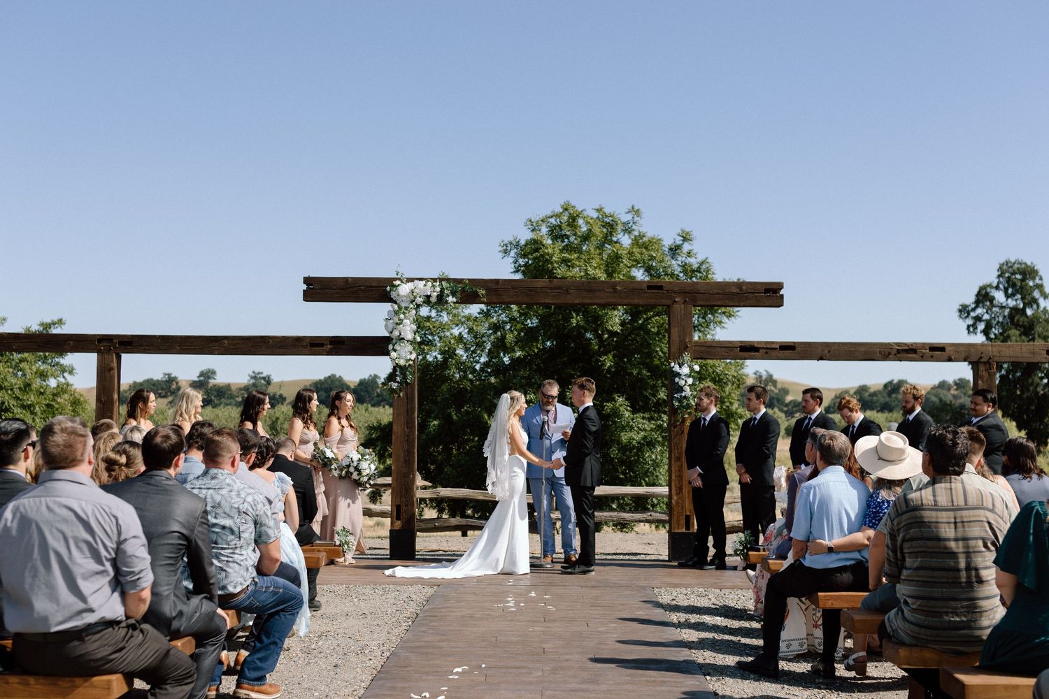 Couple on wedding day Cottonwood, California, captured by Makayla Miranda Photo.