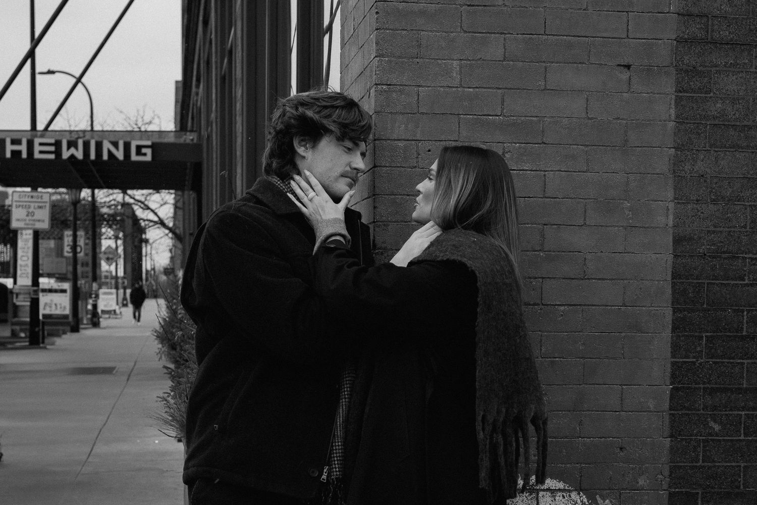 Couples session in North Loop Minneapolis, Minnesota. Captured by Makayla Miranda Photo.