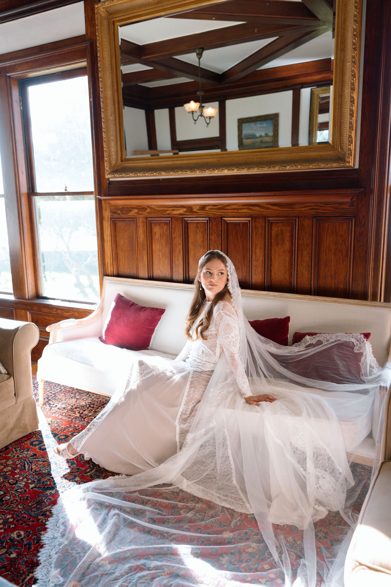 Bride on wedding day at Spring Ranch in Mendocino, California, captured by Makayla Miranda Photo