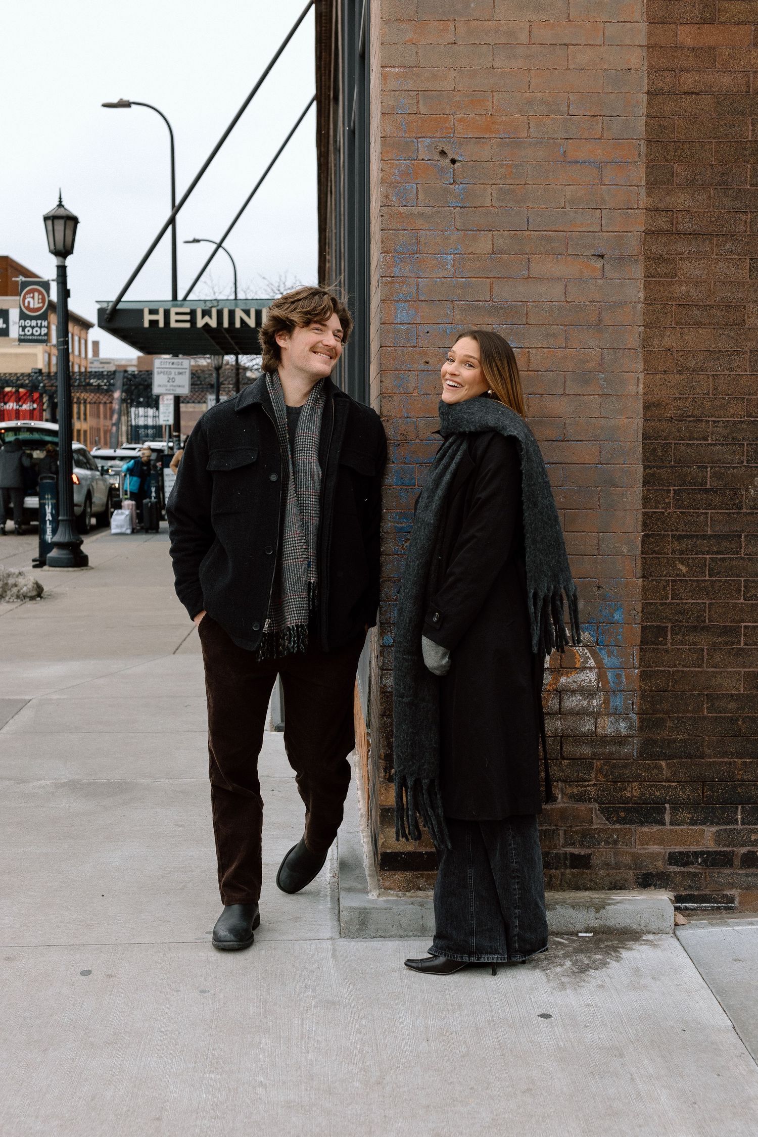 Couples session in North Loop Minneapolis, Minnesota. Captured by Makayla Miranda Photo.