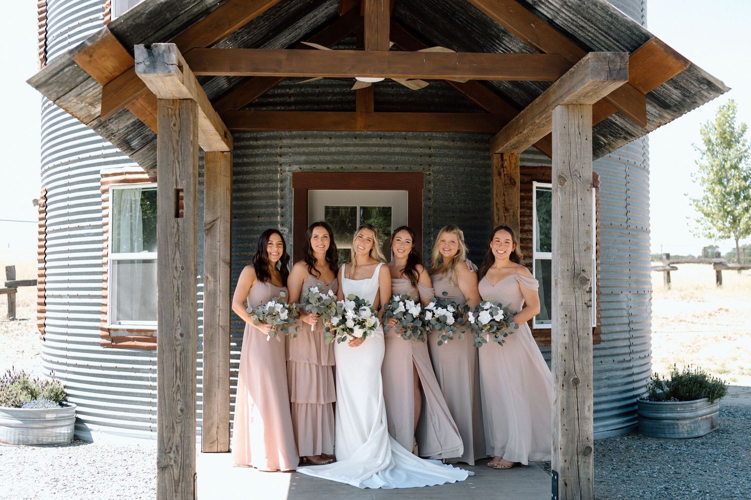 Bridal party on wedding day Cottonwood, California, captured by Makayla Miranda Photo.