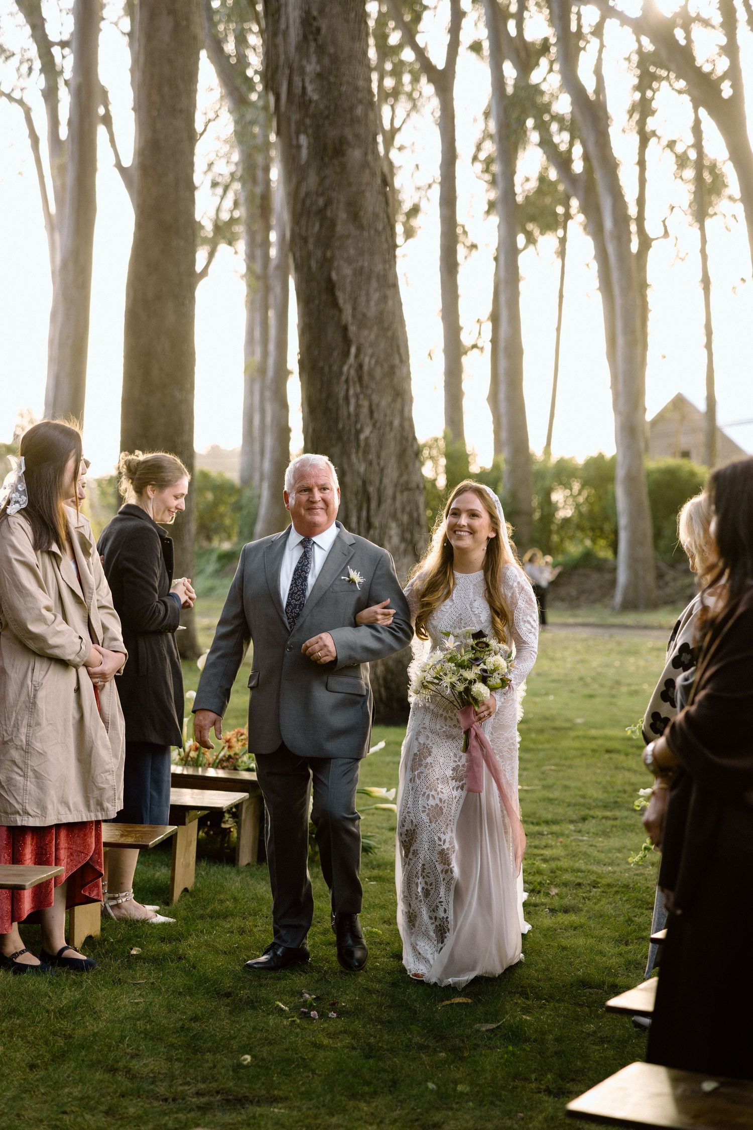 Wedding day ceremony at Spring Ranch in Mendocino, California, captured by Makayla Miranda Photo