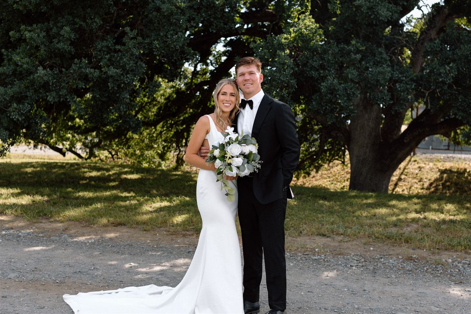 Couple on wedding day Cottonwood, California, captured by Makayla Miranda Photo.
